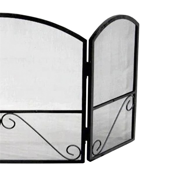 Tela Proteção Lareira 117X56cm Dobrável Curvada