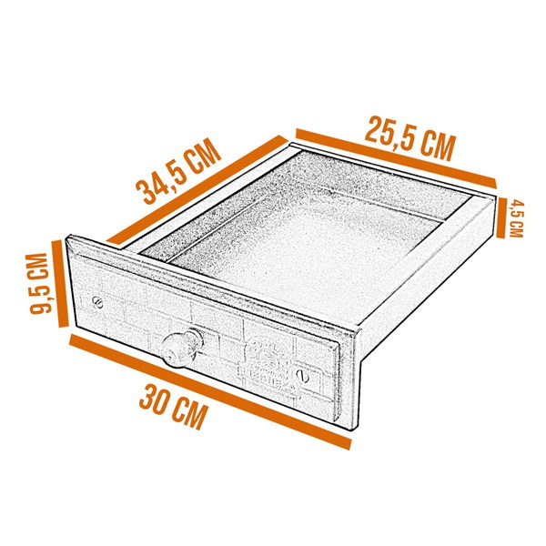Gaveta Cinzeiro Aço Suporte 25,5X4,5X34,5cm Tijolinho