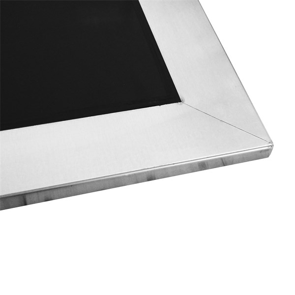 Chapa Fogão a Lenha Vitrocerâmica Moldura Inox 90X63cm