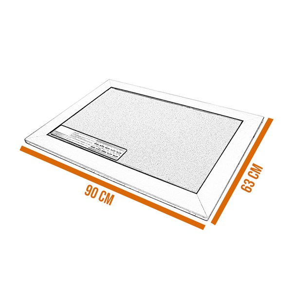 Chapa Fogão a Lenha Vitrocerâmica Moldura Inox 90X63cm