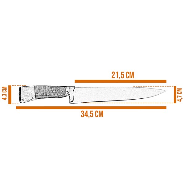 Faca 09 Inox 420 Protetor Bronze Cabo Misto