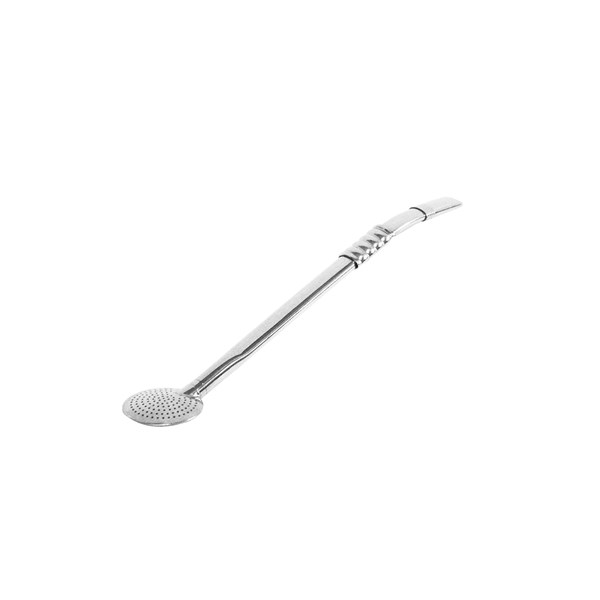 Bomba Chimarrão Inox Grande Anel Frizado Bocal Rosca