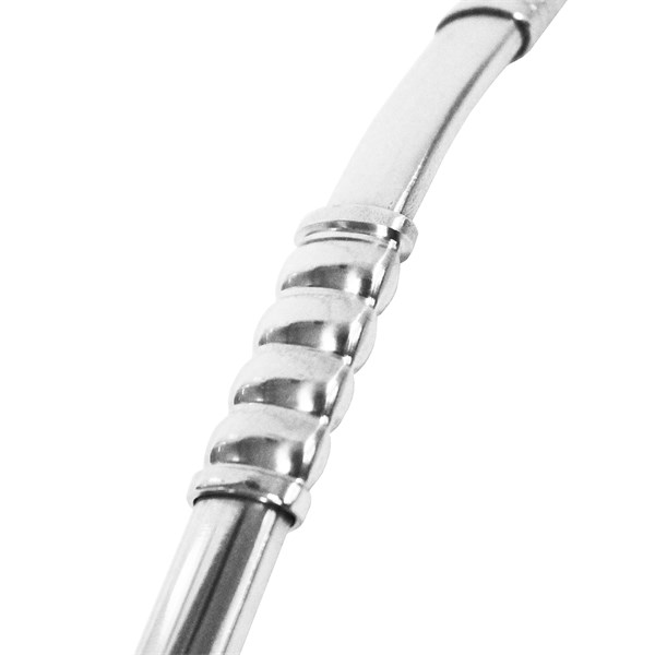 Bomba Chimarrão Inox Grande Anel Frizado Bocal Rosca