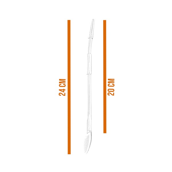 Bomba Chimarrão Inox Média Chata Resfriador Bocal Duplo