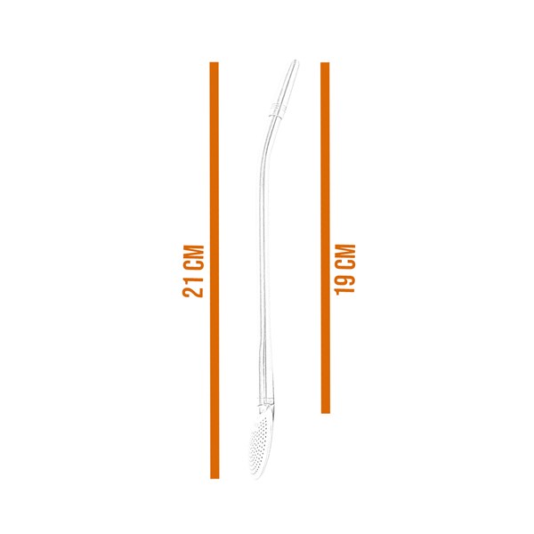 Bomba Chimarrão Inox Média Lisa Bocal Rosca