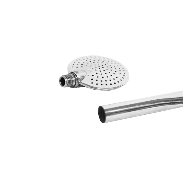 Bomba Chimarrão Inox Média Lisa Chata Rosca