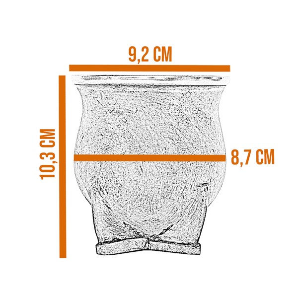 Cuia Chimarrão Cerâmica Couro Bocal Inox Pé Torpedo