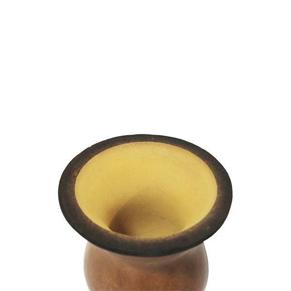 Cuia Chimarrão Porongo Especial Liso Bocal Queimado Pé Epóxi