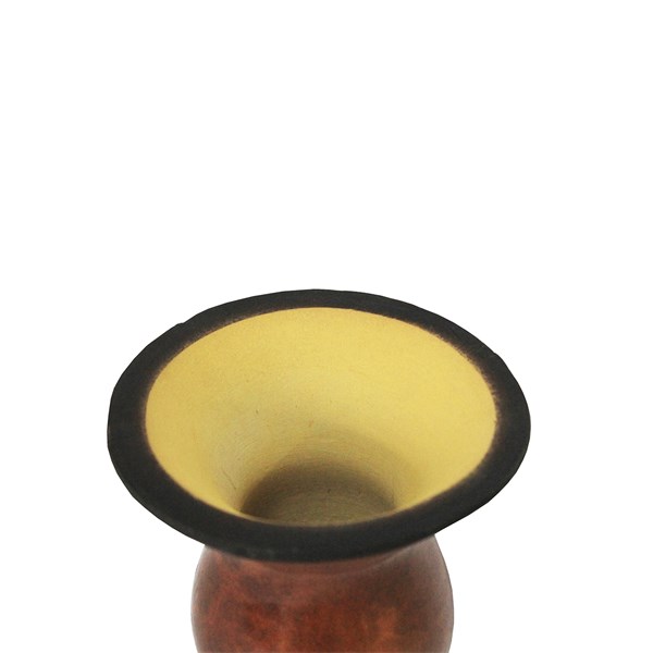 Cuia Chimarrão Porongo Liso Média Bocal Queimado Pé Epóxi