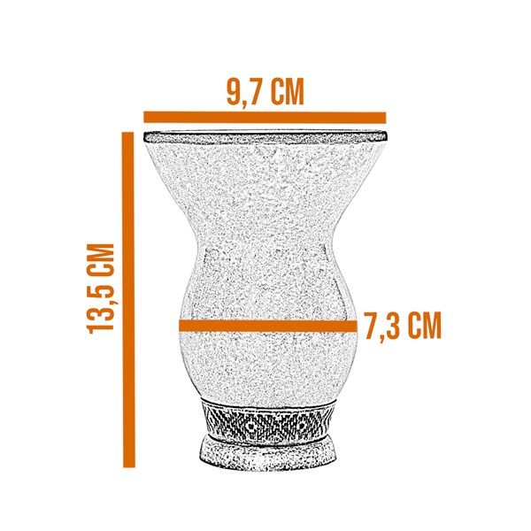 Cuia Chimarrão Porongo Liso Média Bocal Queimado Pé Metal