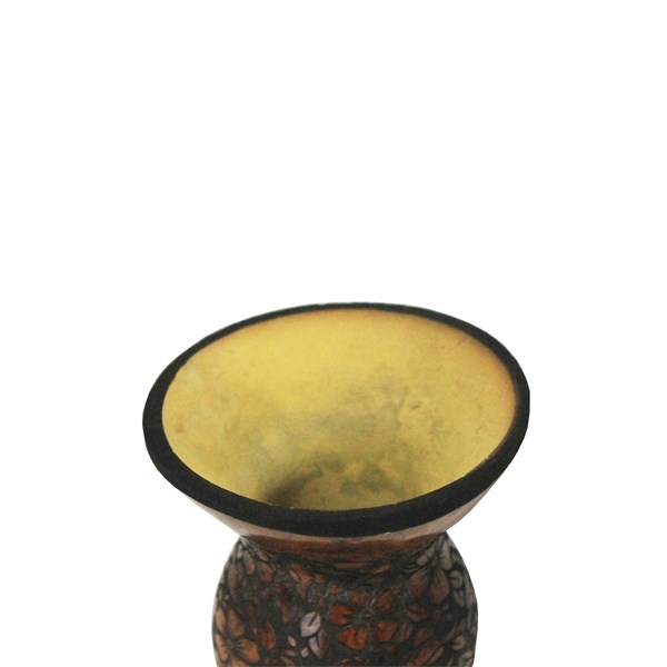 Cuia Chimarrão Porongo Pampa Gravada Bocal Queimado Pé Metal