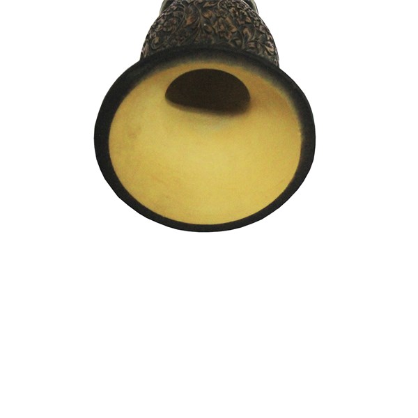 Cuia Chimarrão Porongo Pampa Gravada Pequena Bocal Queimado Pé Metal