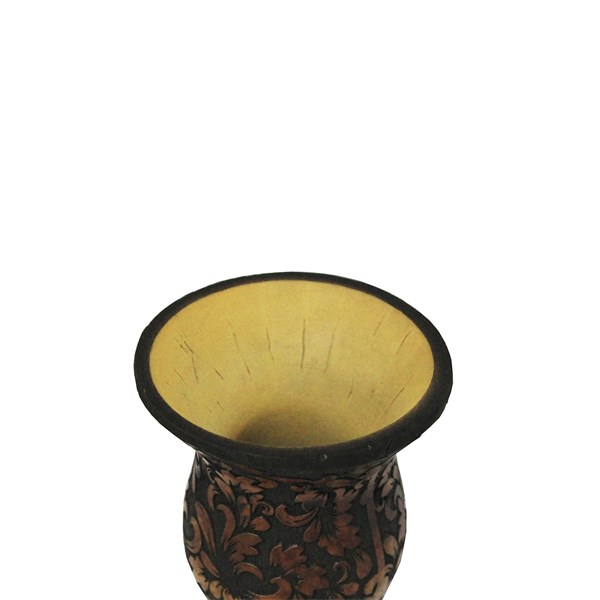 Cuia Chimarrão Porongo Pampa Premium Gravada Bocal Queimado Pé Metal