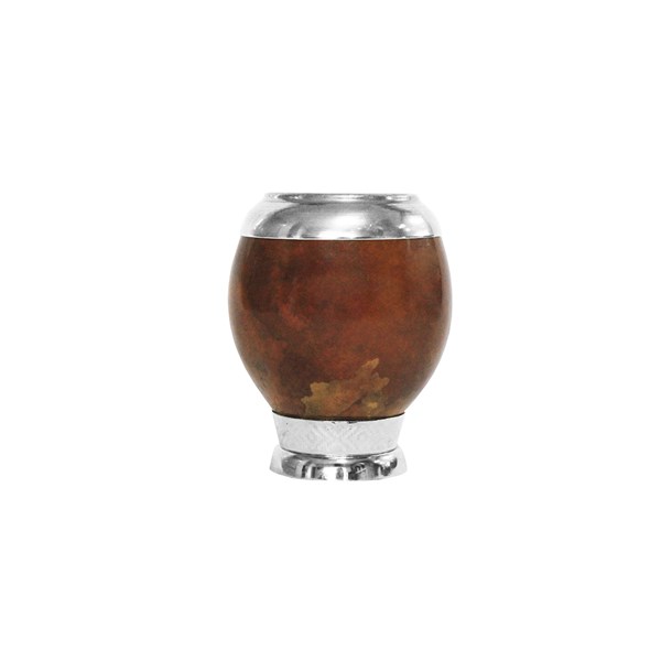 Cuia Chimarrão Porongo Torpedo Liso Bocal Inox Pé Metal