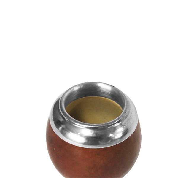 Cuia Chimarrão Porongo Torpedo Liso Bocal Inox Pé Metal