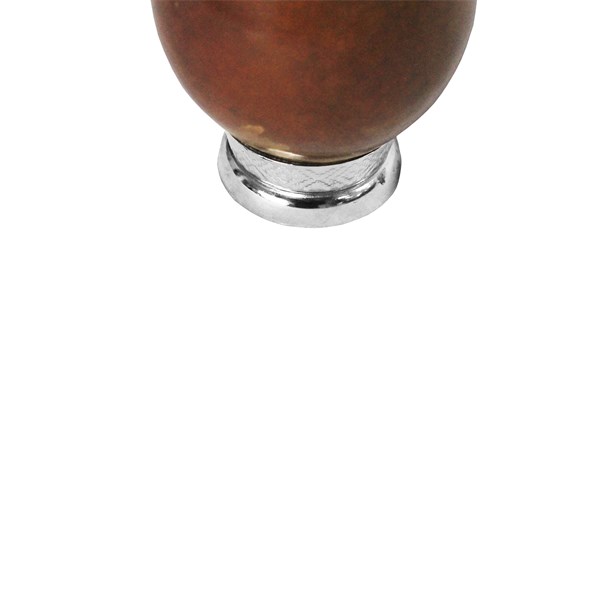 Cuia Chimarrão Porongo Torpedo Liso Bocal Inox Pé Metal