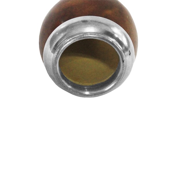 Cuia Chimarrão Porongo Torpedo Liso Bocal Inox Pé Metal