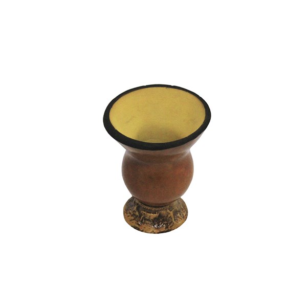 Cuia Chimarrão Porongo Tradicional Pequena Lisa Bocal Queimado Pé Epóxi