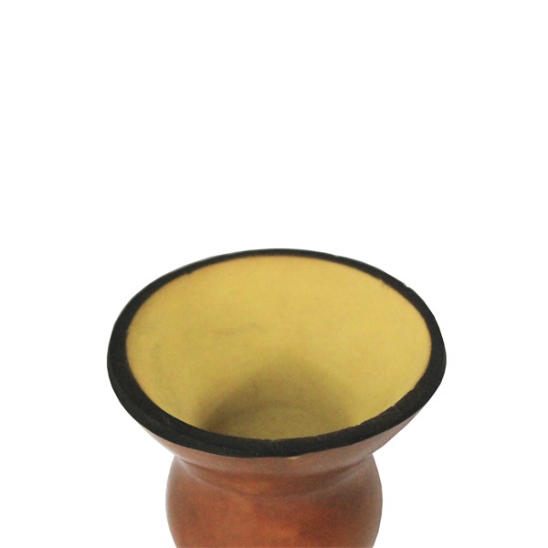 Cuia Chimarrão Porongo Tradicional Pequena Lisa Bocal Queimado Pé Epóxi