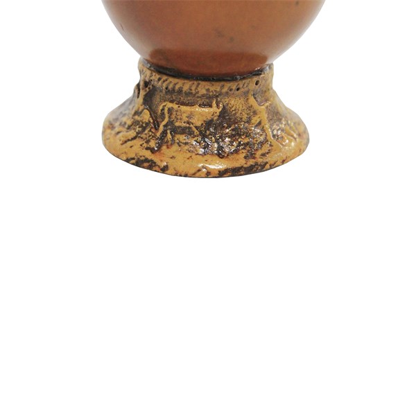 Cuia Chimarrão Porongo Tradicional Pequena Lisa Bocal Queimado Pé Epóxi