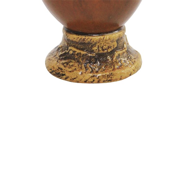 Cuia Chimarrão Porongo Tradicional Pequena Lisa Bocal Queimado Pé Epóxi