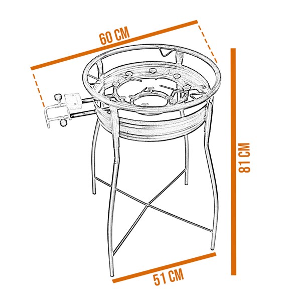 Fogareiro a Gás Alta Pressão 2 Queimadores 2 Regulagens 12 Caulim Quadripé