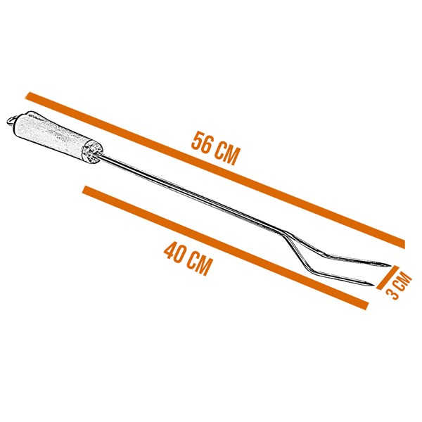 Garfo Churrasco 40cm Inox 420 Cabo Osso