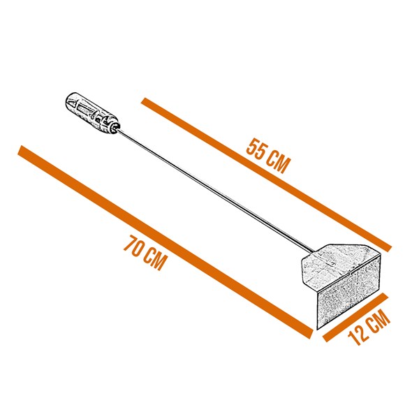 Puxador de Brasa Inox 55cm Cabo Alumínio