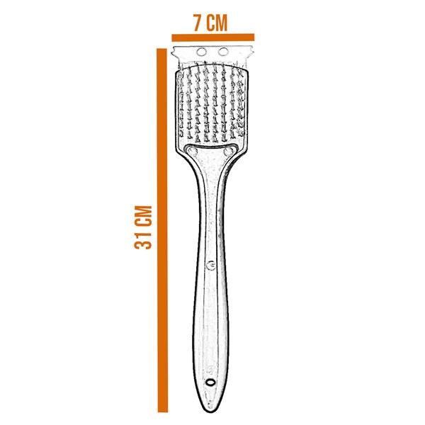 Escova Limpadora Limpa Grelhas Churrasco Cerdas Aço Inox