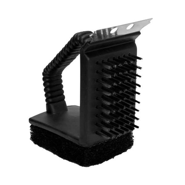 Escova Limpadora Limpa Grelhas Churrasco Cerdas Aço Inox 3 em 1