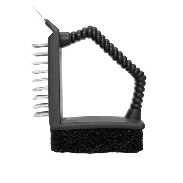 Escova Limpadora Limpa Grelhas Churrasco Cerdas Aço Inox 3 em 1