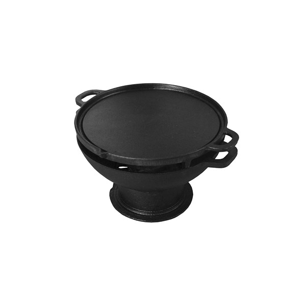 Acessório Gengis Khan Chapa Bifeteira Ferro Fundido 32cm Lisa