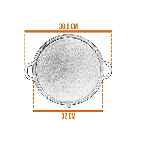 Acessório Gengis Khan Chapa Bifeteira Ferro Fundido 32cm Lisa