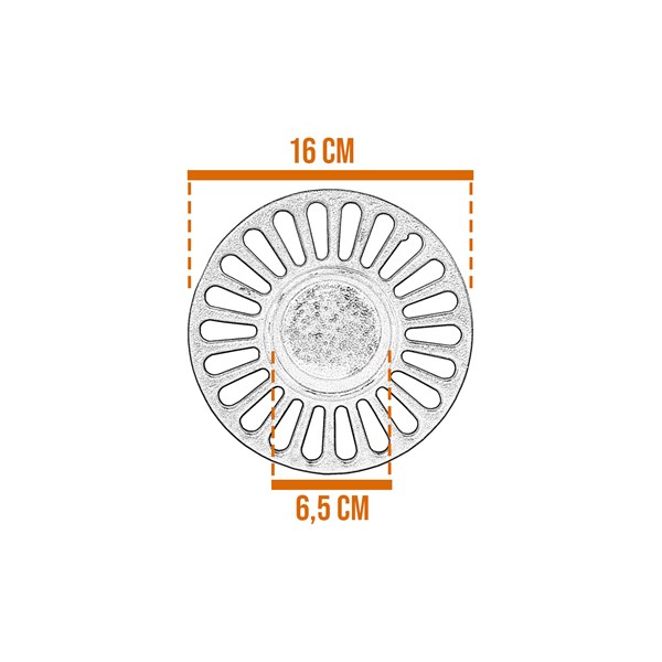 Acessório Gengis Khan Ralo Cinzeiro Ferro Fundido 16cm