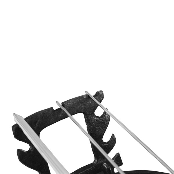 Acessório Gengis Khan Suporte Espetos Ferro Fundido Par