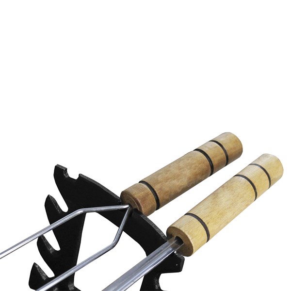 Acessório Gengis Khan Suporte Espetos Ferro Fundido Par