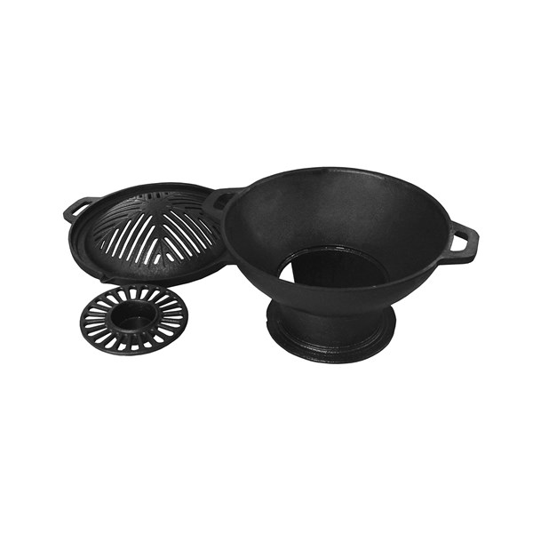 Churrasqueira Gengis Khan Ferro Fundido 32cm 2 Peças