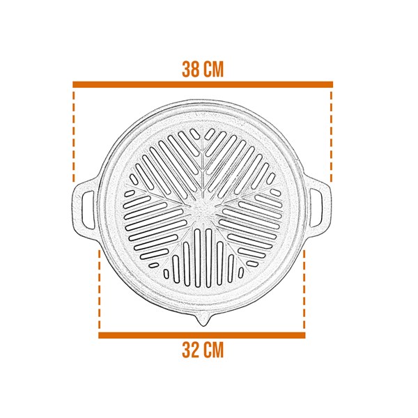 Churrasqueira Gengis Khan Ferro Fundido 32cm 2 Peças