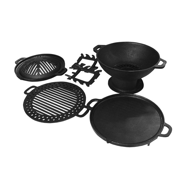 Churrasqueira Gengis Khan Ferro Fundido 32cm 5 Peças