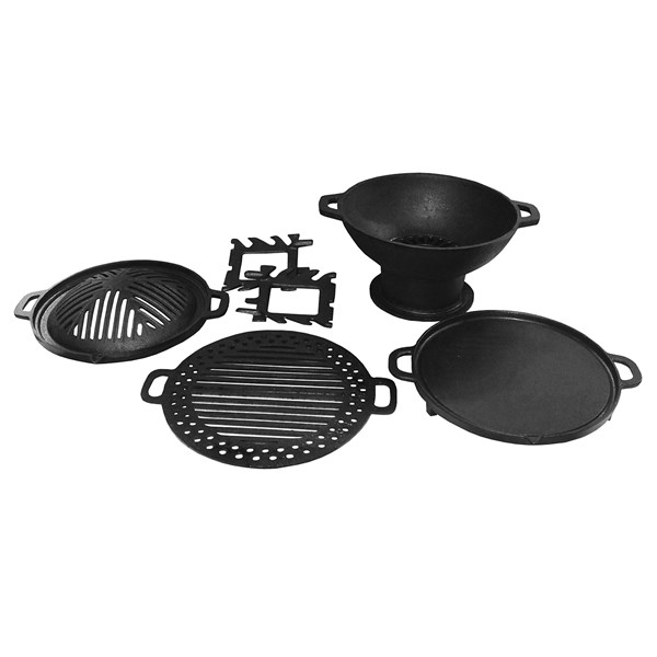 Churrasqueira Gengis Khan Ferro Fundido 32cm 5 Peças