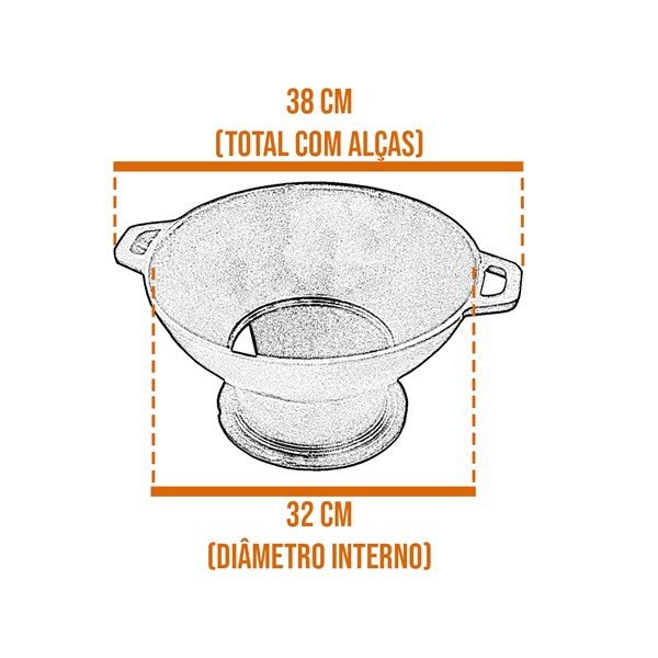 Churrasqueira Gengis Khan Ferro Fundido 32cm 5 Peças