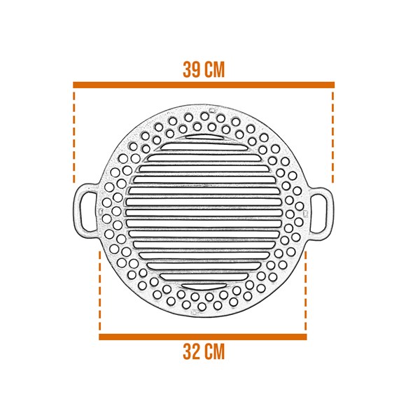 Churrasqueira Gengis Khan Ferro Fundido 32cm 5 Peças