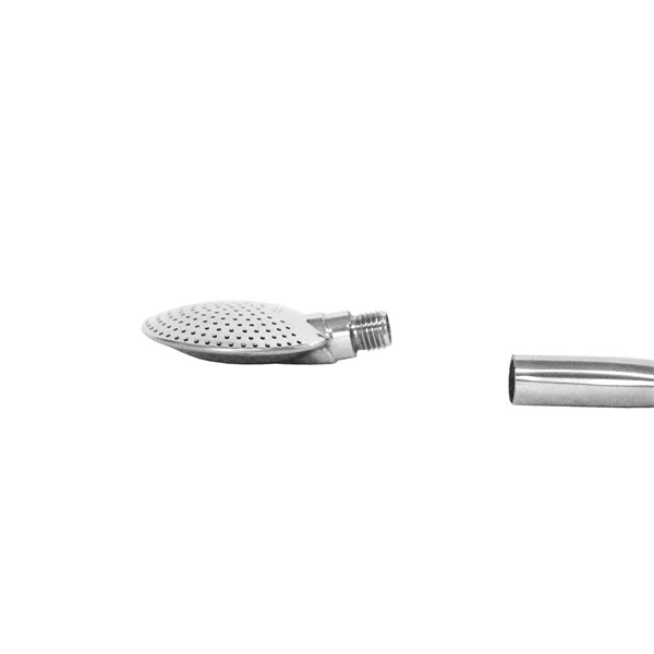 Bomba Chimarrão Inox Média Chata Rosca Nossa Senhora Aparecida Cravejado Azul