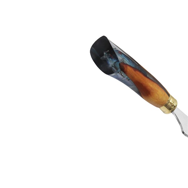 Faca 09 Inox 420 Larga Cabo Madeira Resina Pescaria