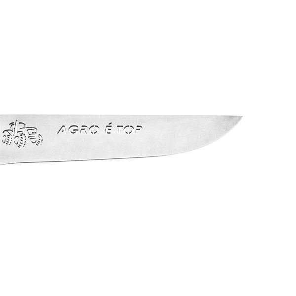 Faca 09 Inox 420 Protetor Bronze Cabo Madeira Resina Ponta Larga Agro É Top
