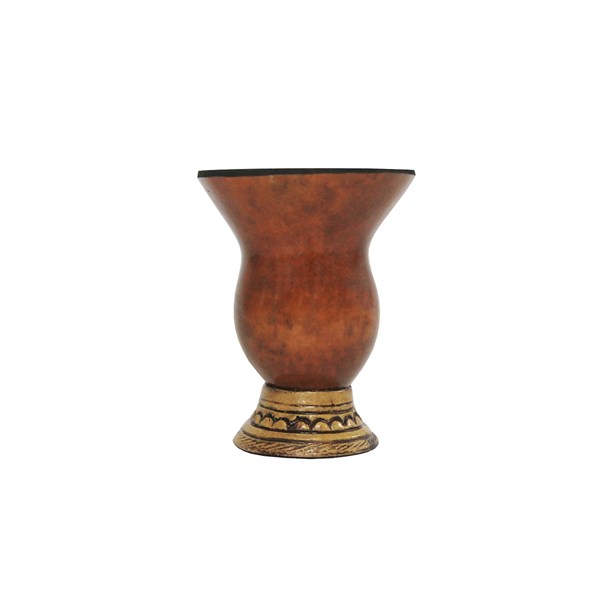 Cuia Chimarrão Porongo Tradicional Pequena Lisa Bocal Queimado Pé Epóxi