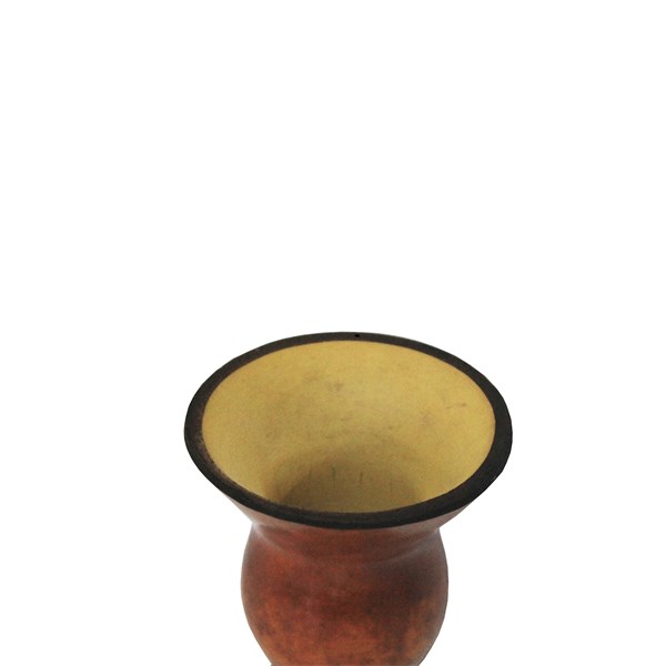 Cuia Chimarrão Porongo Tradicional Pequena Lisa Bocal Queimado Pé Epóxi