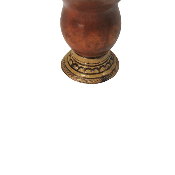 Cuia Chimarrão Porongo Tradicional Pequena Lisa Bocal Queimado Pé Epóxi