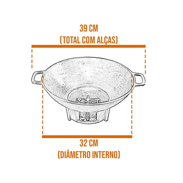 Churrasqueira Gengis Khan Alumínio Fundido 33cm 2 Peças