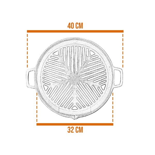 Churrasqueira Gengis Khan Alumínio Fundido 33cm 2 Peças